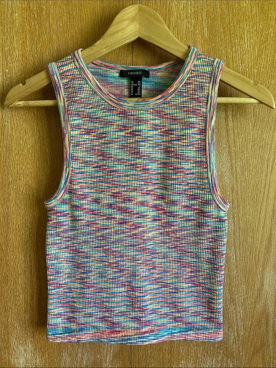 Forever 21 Tops - Funky Rainbow Space-dye Tank Top size M/L EUC